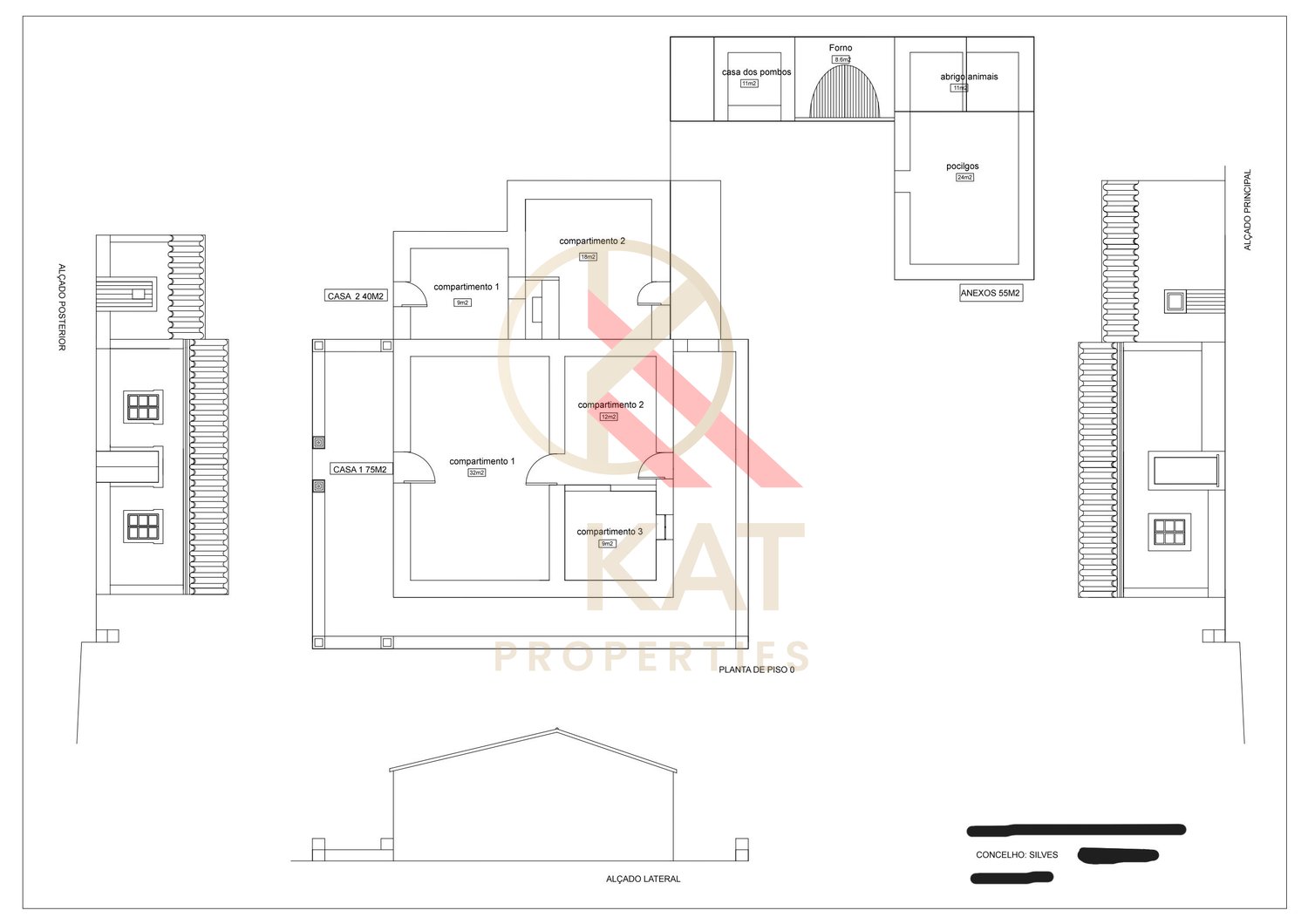 Casas (ruínas)  para reabilitar, inseridas num terreno misto em Santo Estevão (Silves), próximo da Barragem do Arade