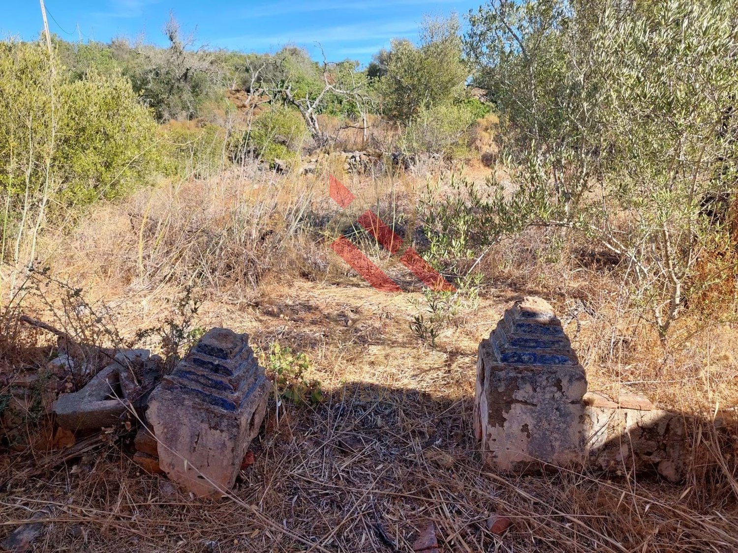 Casas (ruínas)  para reabilitar, inseridas num terreno misto em Santo Estevão (Silves), próximo da Barragem do Arade